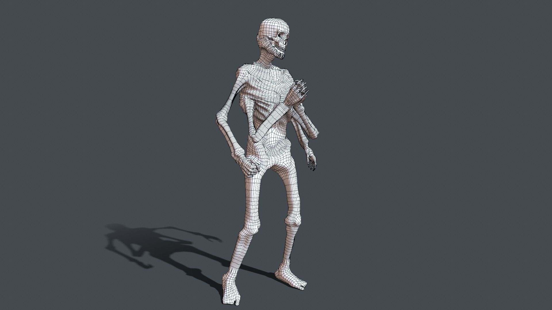 Four-armed monster Low-poly 3D model_30