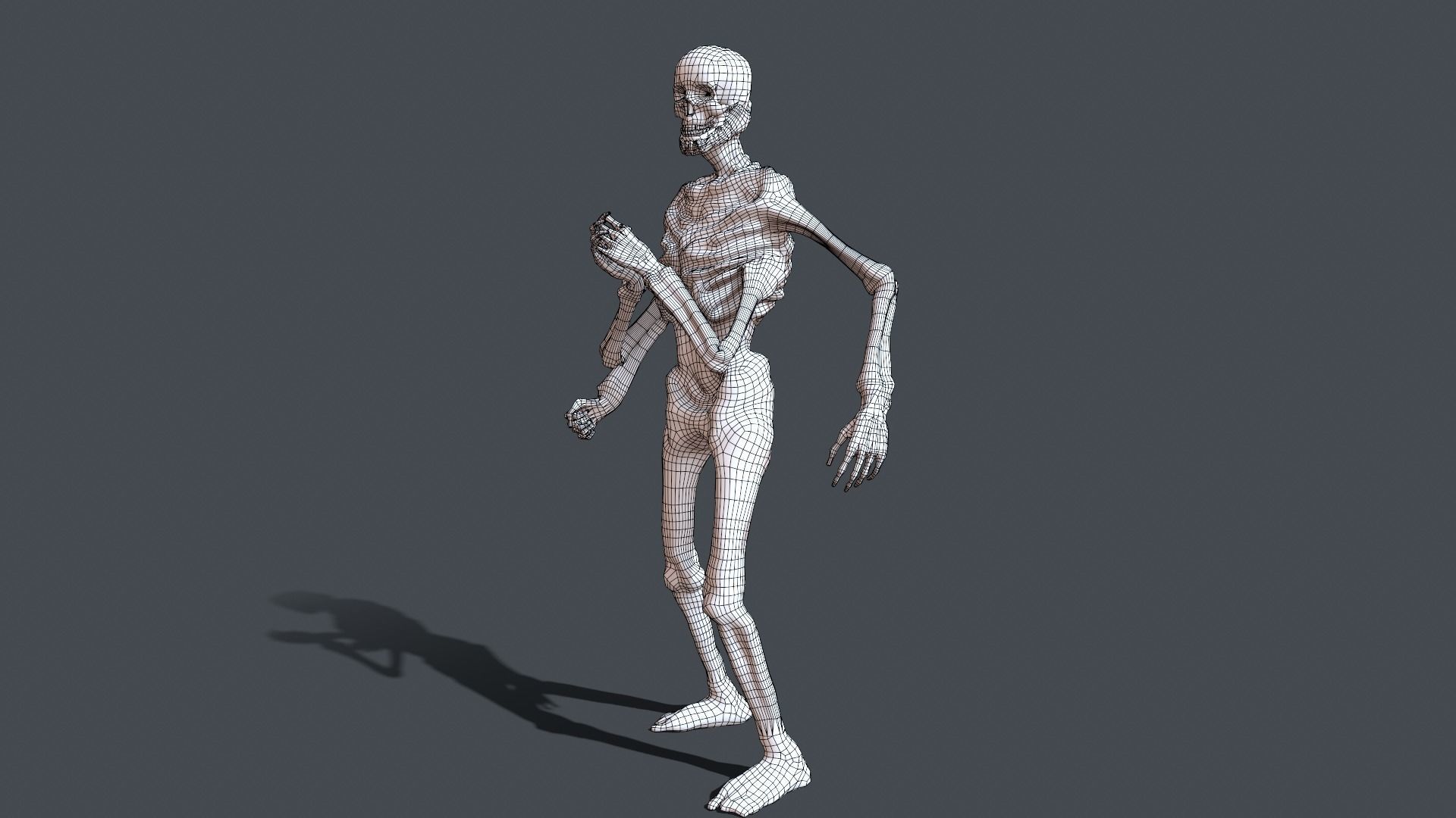 Four-armed monster Low-poly 3D model_41