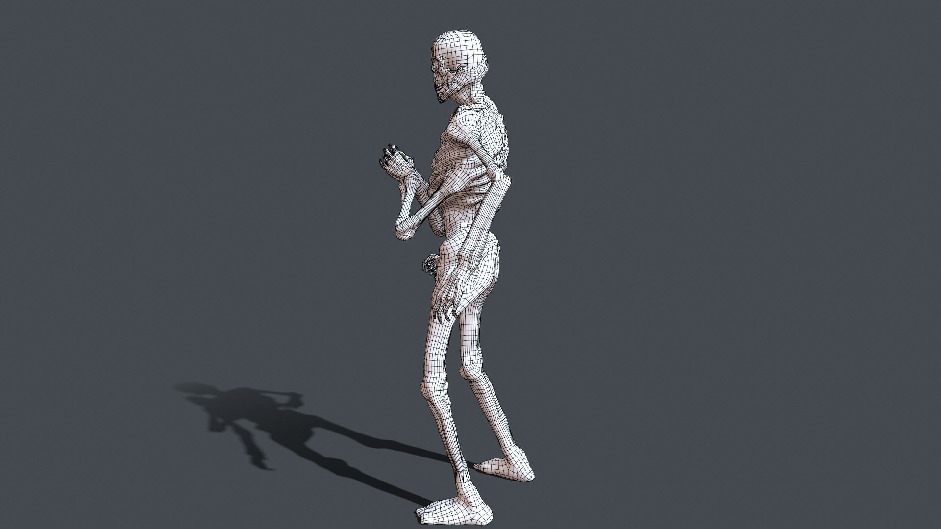 Four-armed monster Low-poly 3D model_39