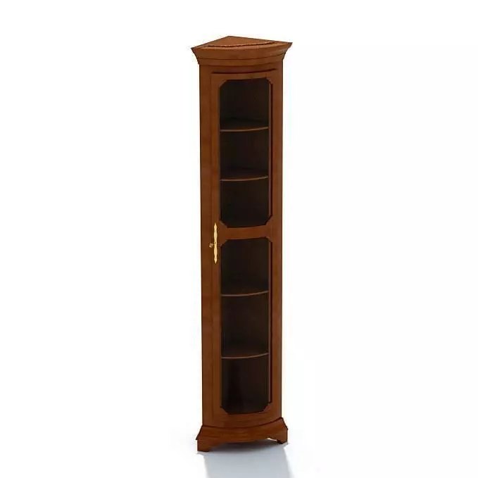 Wooden Glass Cabinet 3D model_0