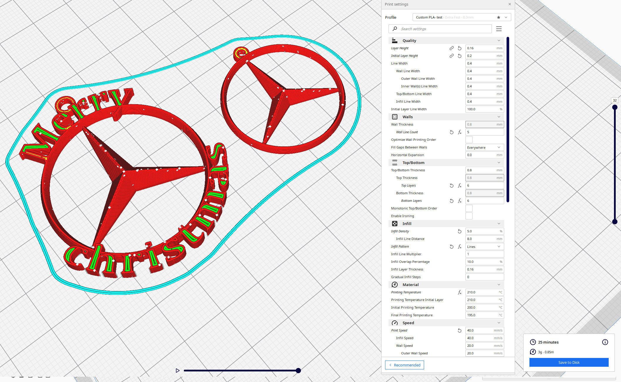 Mercedes Benz Merry Christmas 3d print car badge 3D print model_7