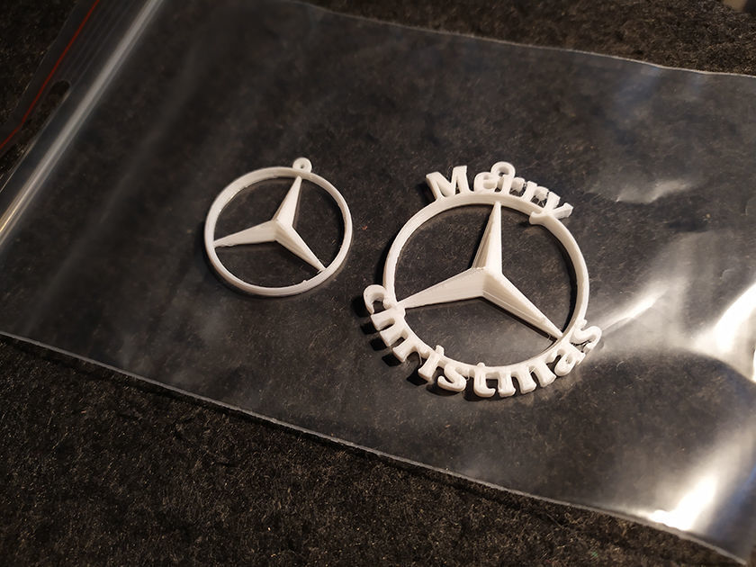 Mercedes Benz Merry Christmas 3d print car badge 3D print model_1