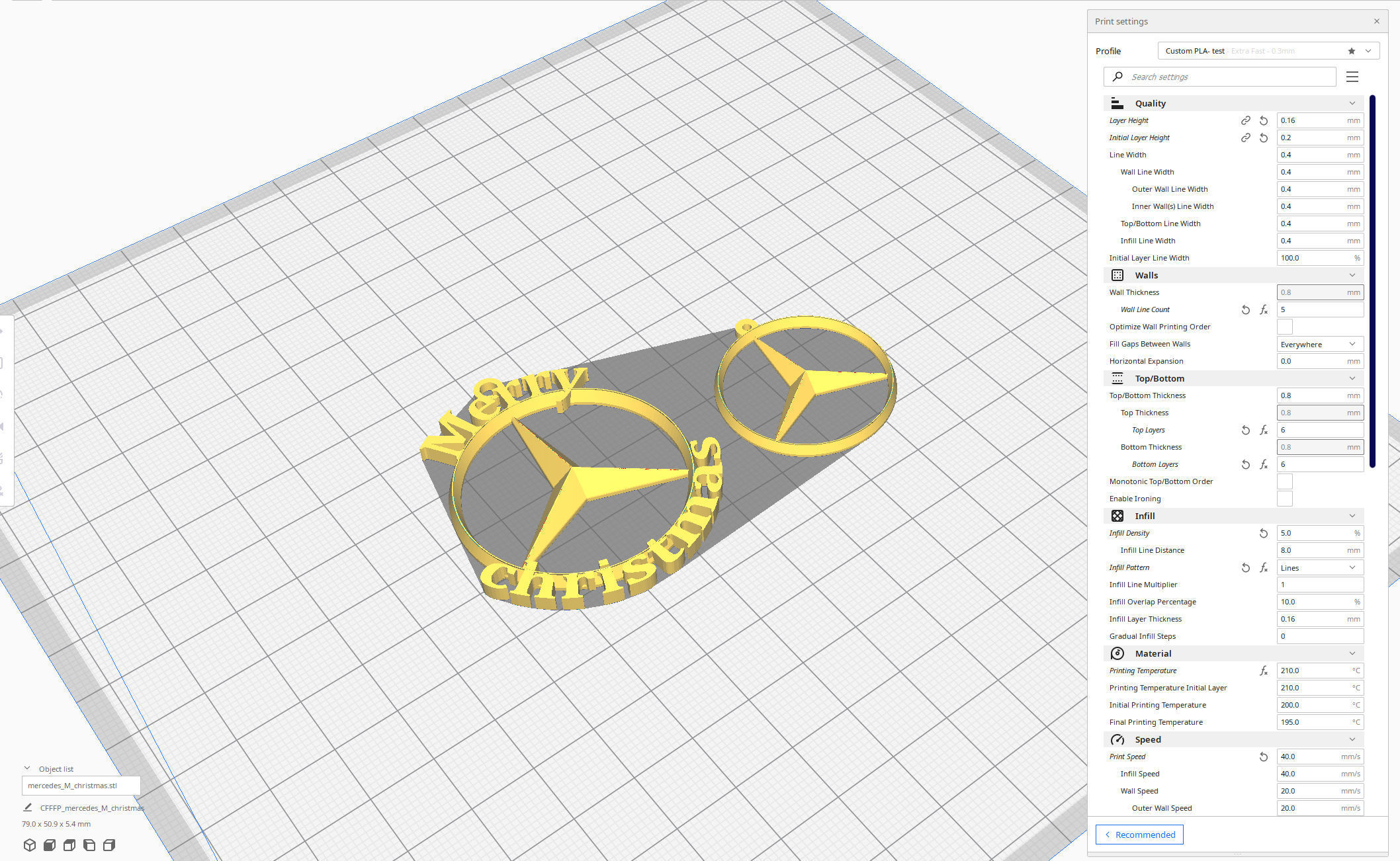 Mercedes Benz Merry Christmas 3d print car badge 3D print model_6