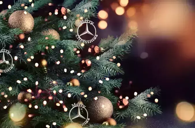 Mercedes Benz Merry Christmas 3d print car badge 3D print model