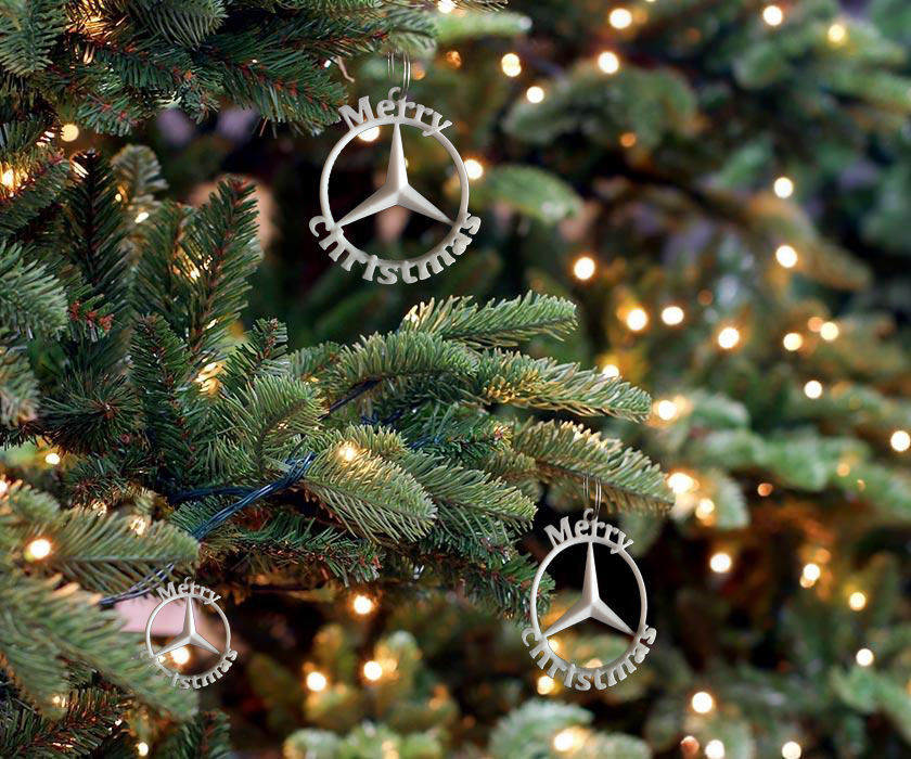 Mercedes Benz Merry Christmas 3d print car badge 3D print model_2