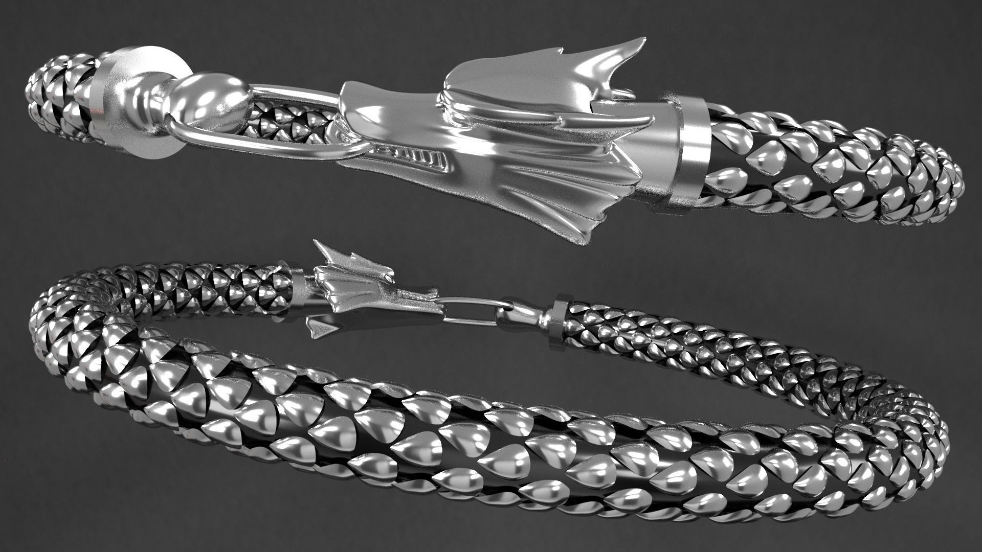 Dragon bracelet 3D model_3