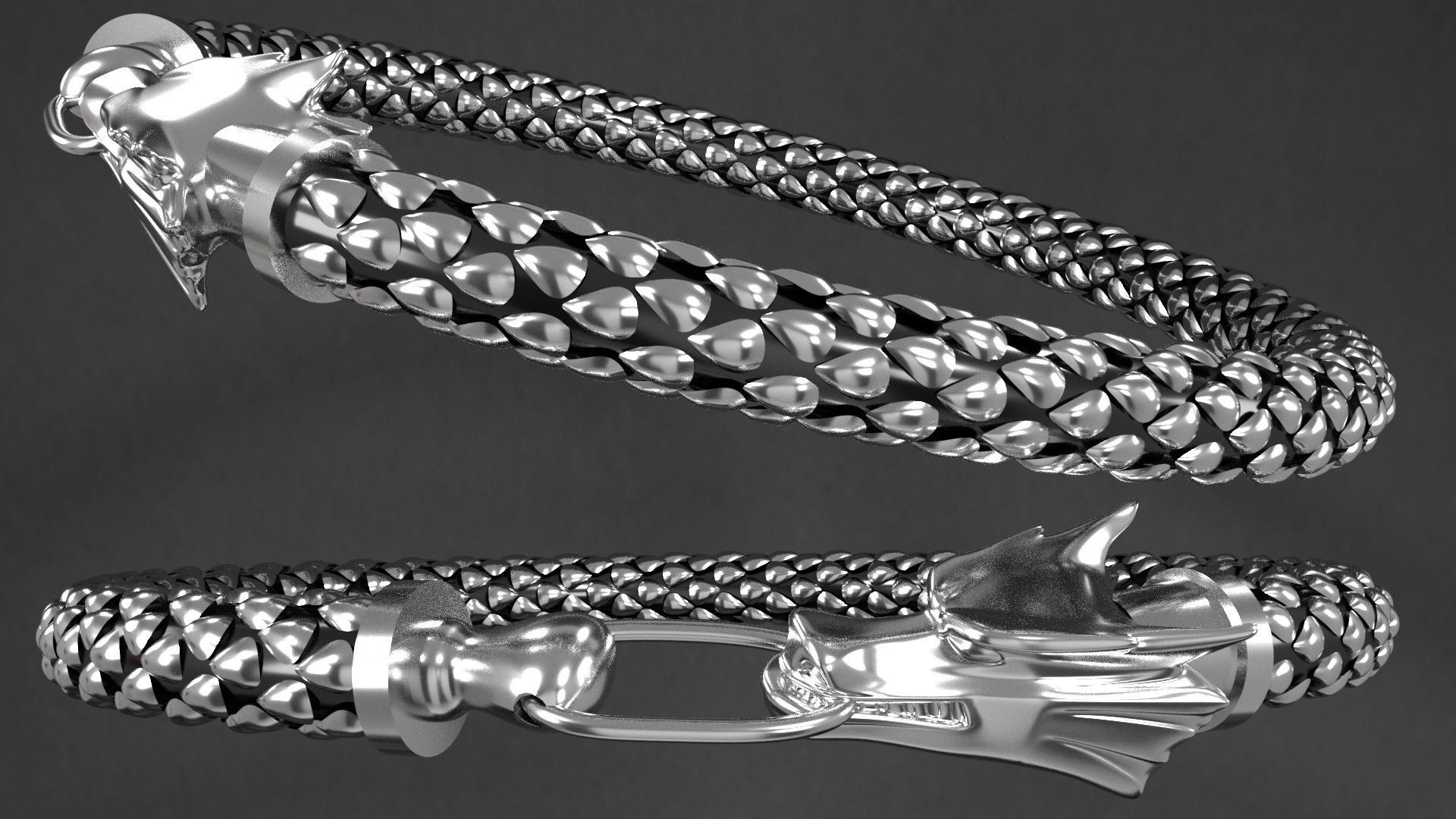 Dragon bracelet 3D model_4