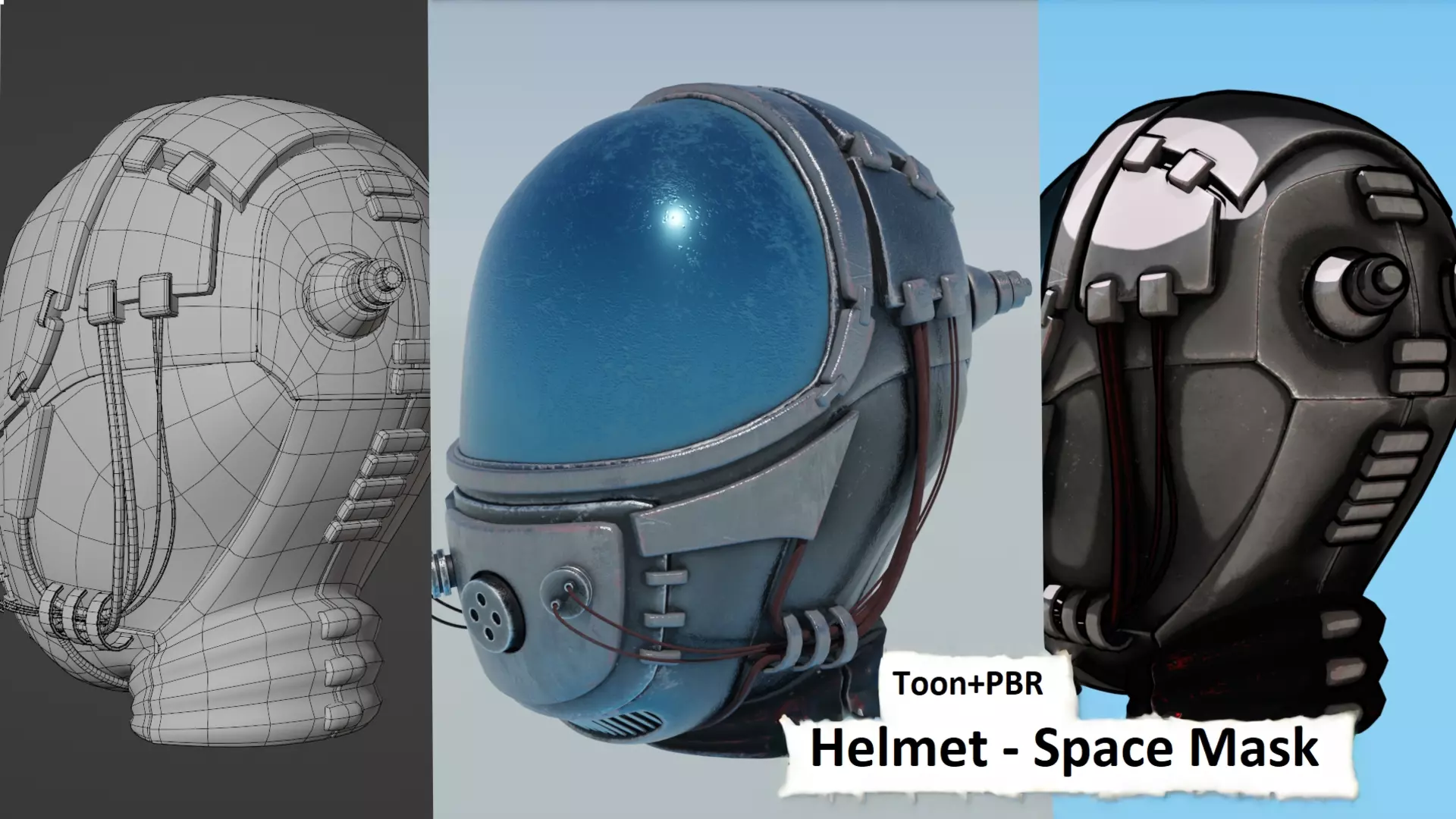 Helmet - Space Mask T2 Low-poly 3D model