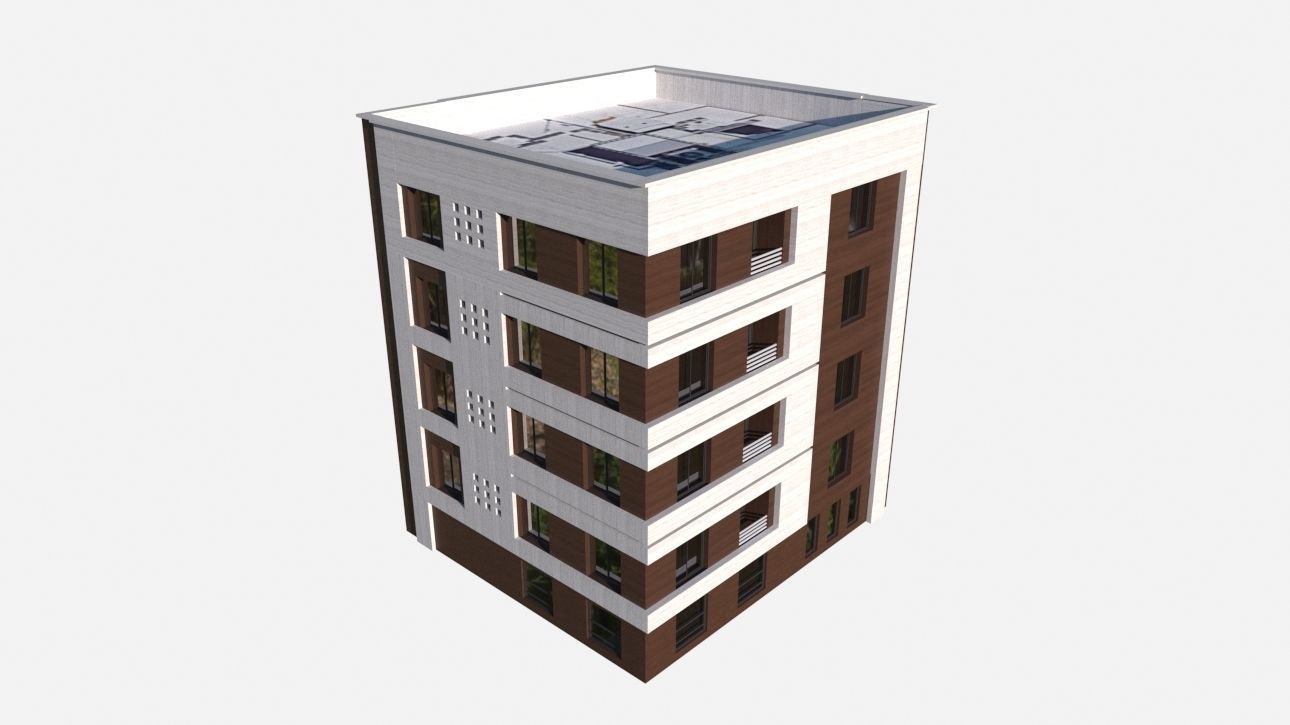 Residential apartment building 2 3D model_4