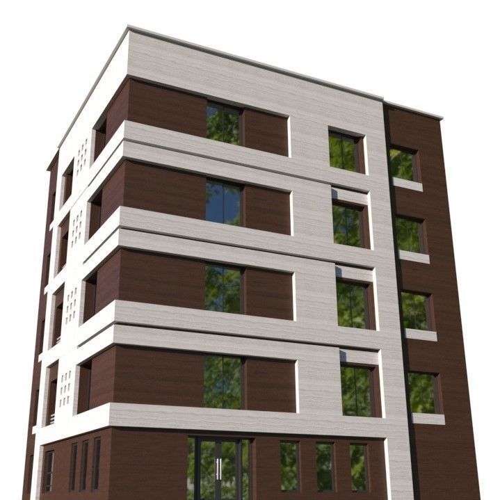 Residential apartment building 2 3D model_2