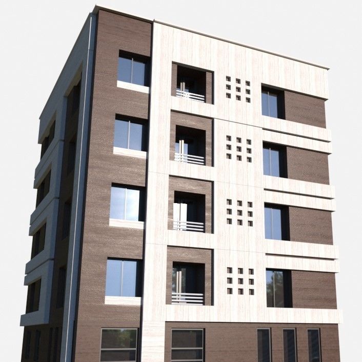 Residential apartment building 2 3D model_3