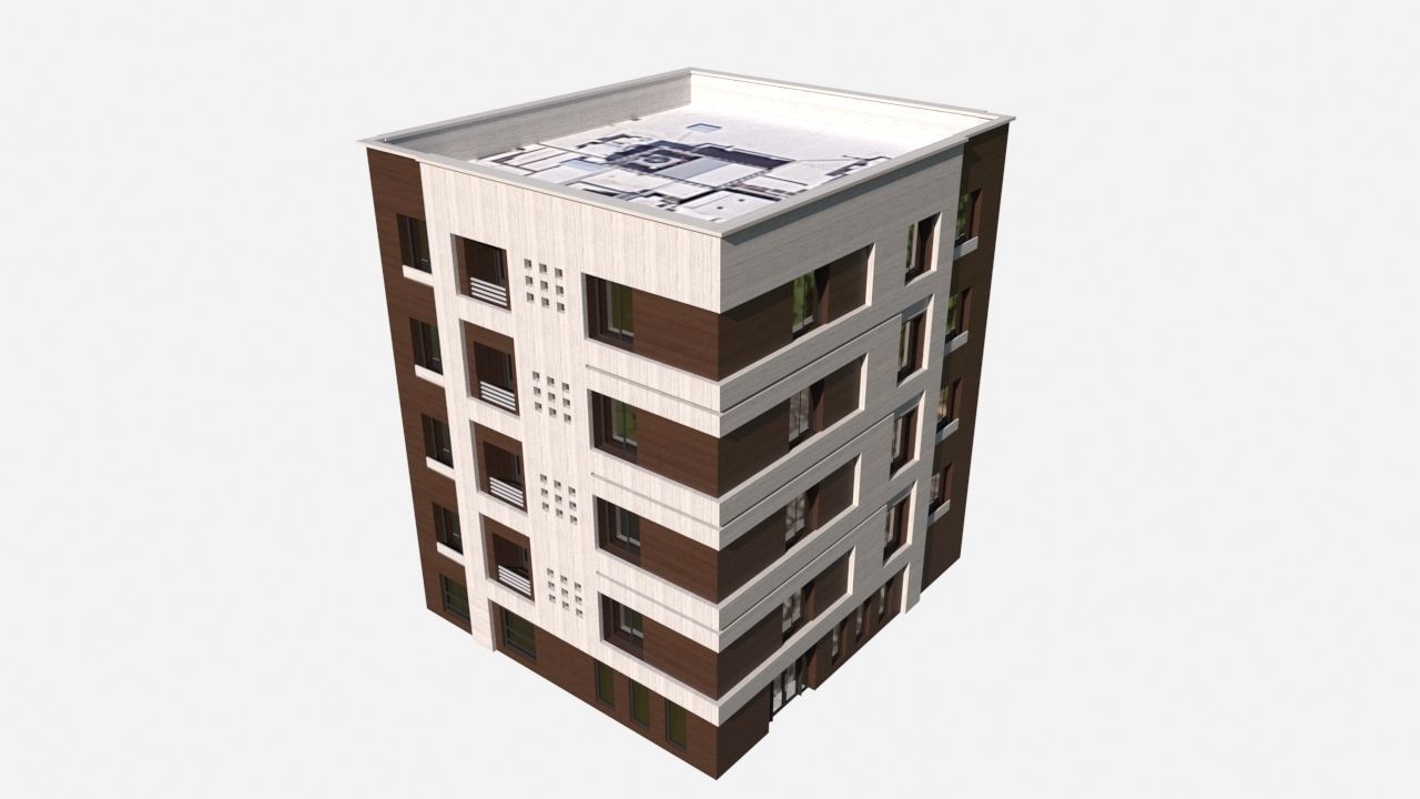 Residential apartment building 2 3D model_5