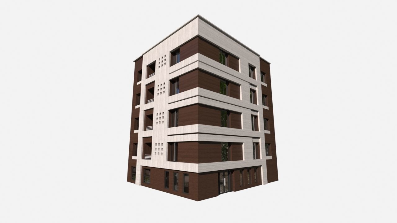 Residential apartment building 2 3D model_1