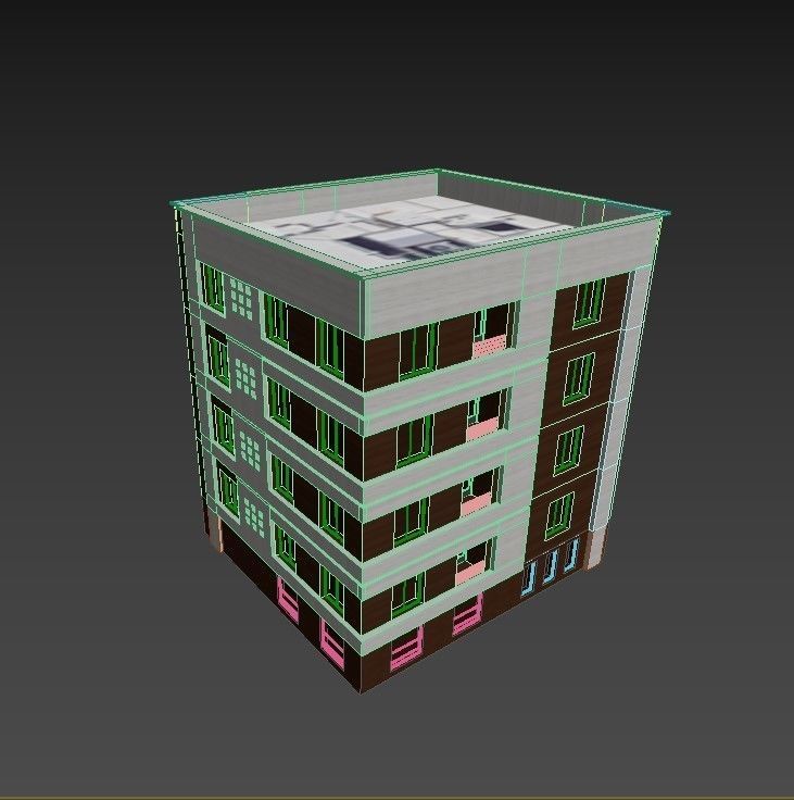 Residential apartment building 2 3D model_9