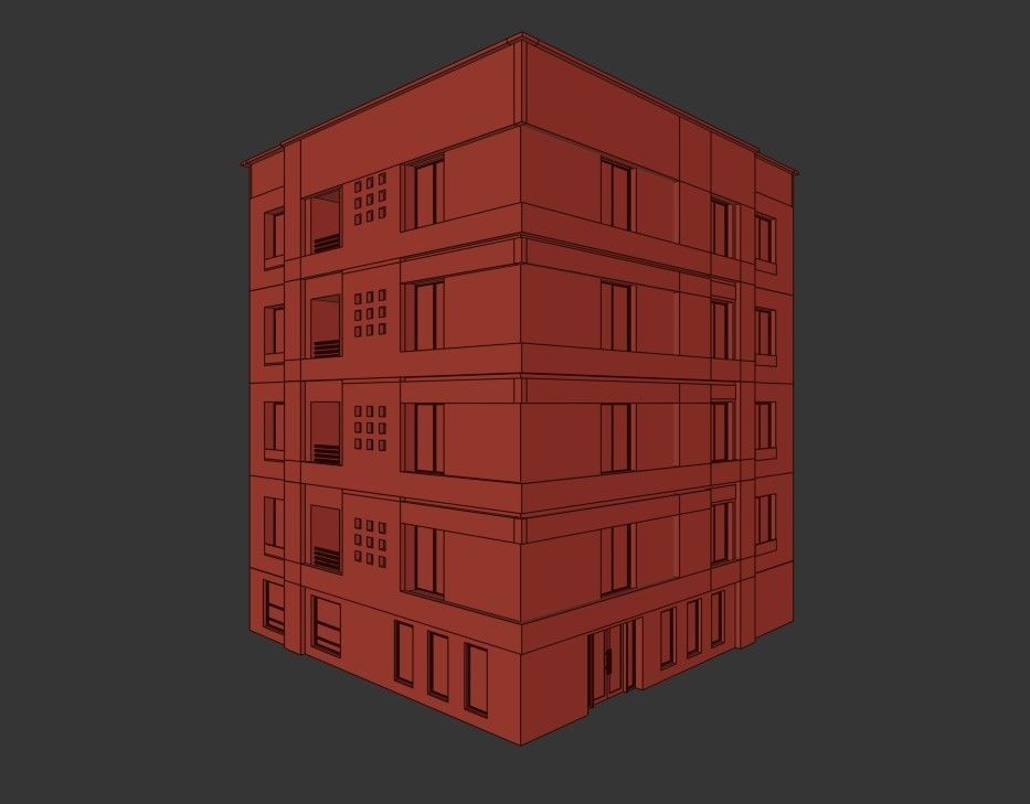 Residential apartment building 2 3D model_7