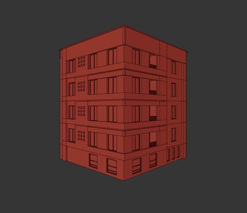 Residential apartment building 2 3D model_8