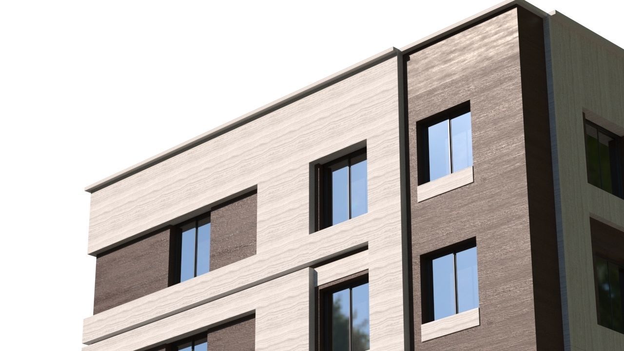 Residential apartment building 2 3D model_6