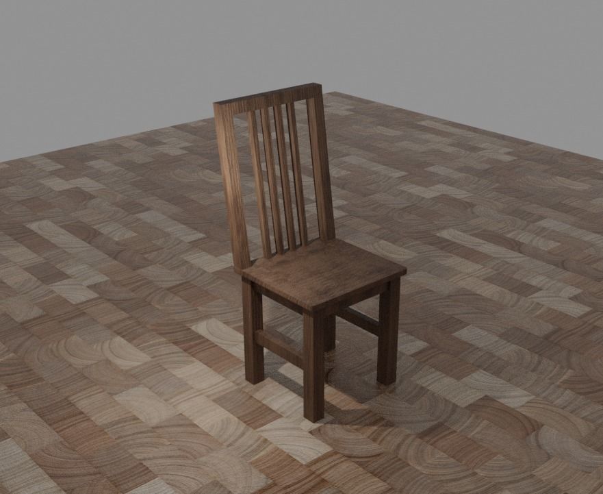 Chair Low-poly 3D model_1