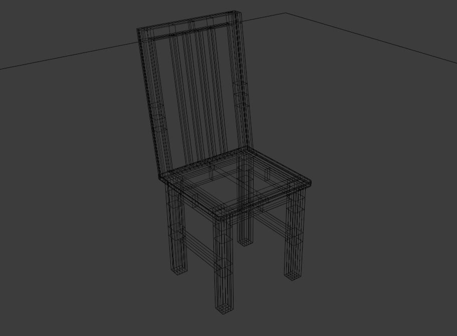 Chair Low-poly 3D model_6