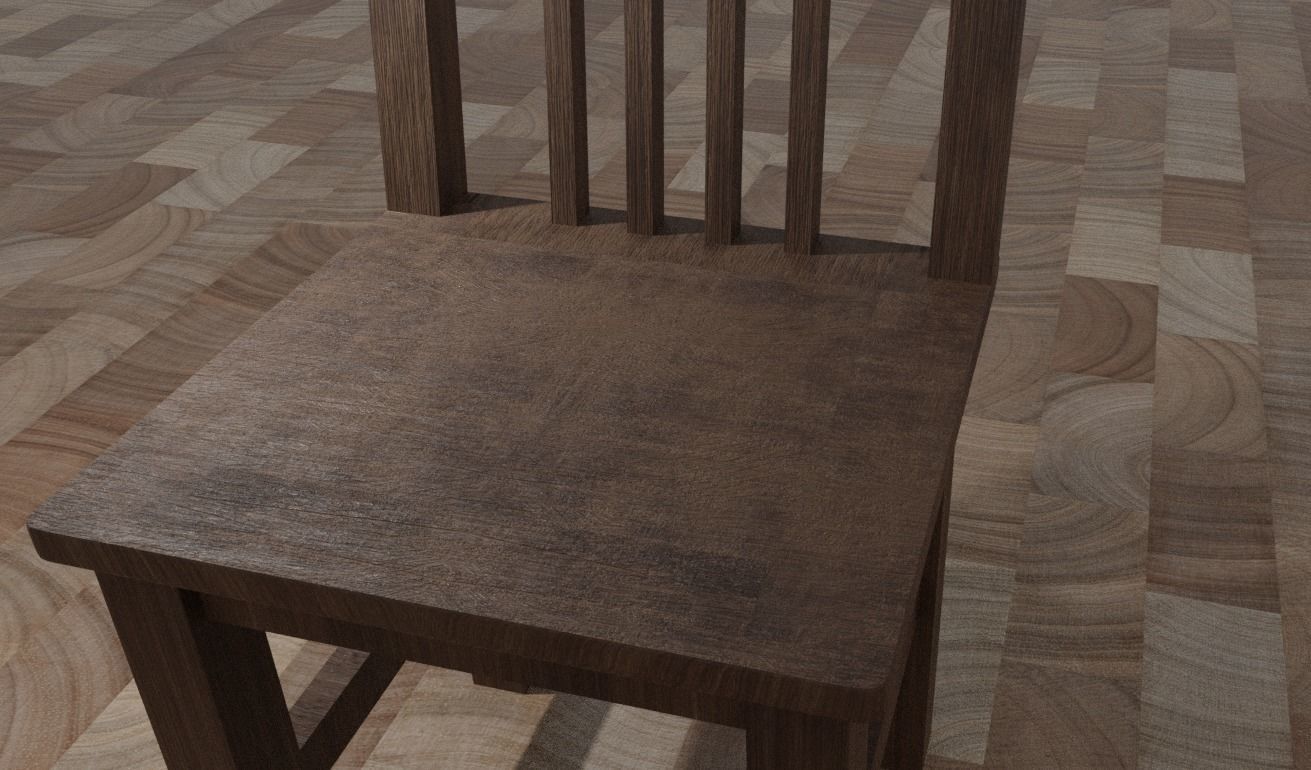 Chair Low-poly 3D model_4