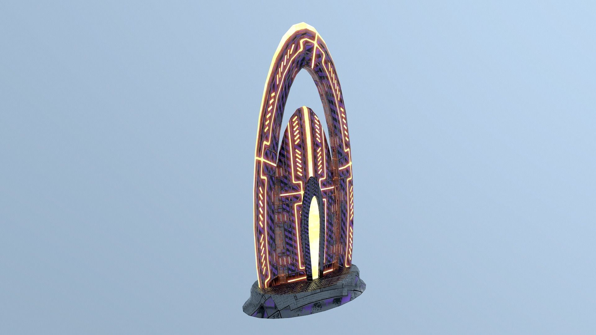 Cyberpunk City - Building 47 Low-poly 3D model_12