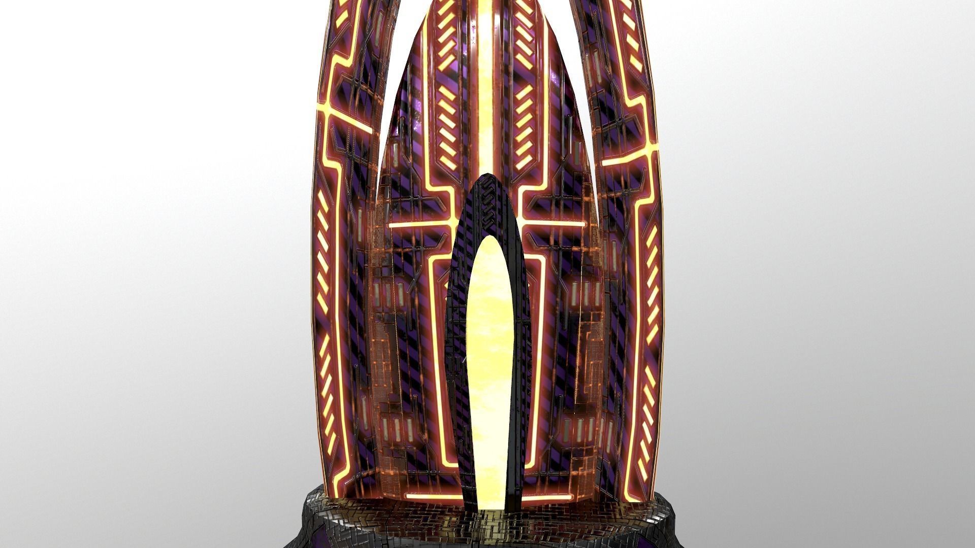 Cyberpunk City - Building 47 Low-poly 3D model_6