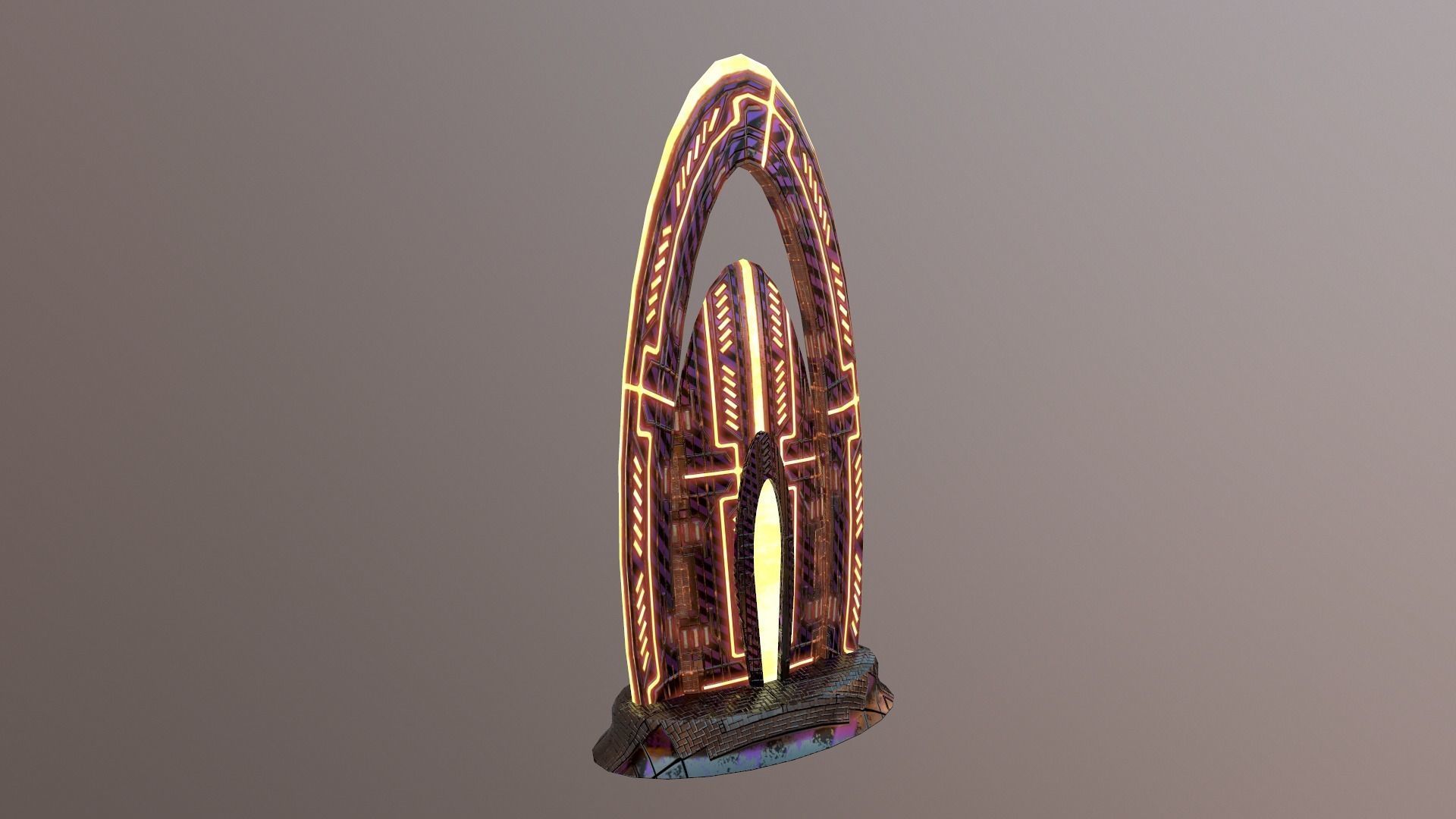 Cyberpunk City - Building 47 Low-poly 3D model_13