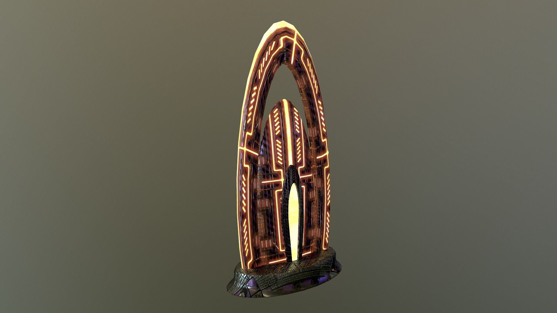 Cyberpunk City - Building 47 Low-poly 3D model_19