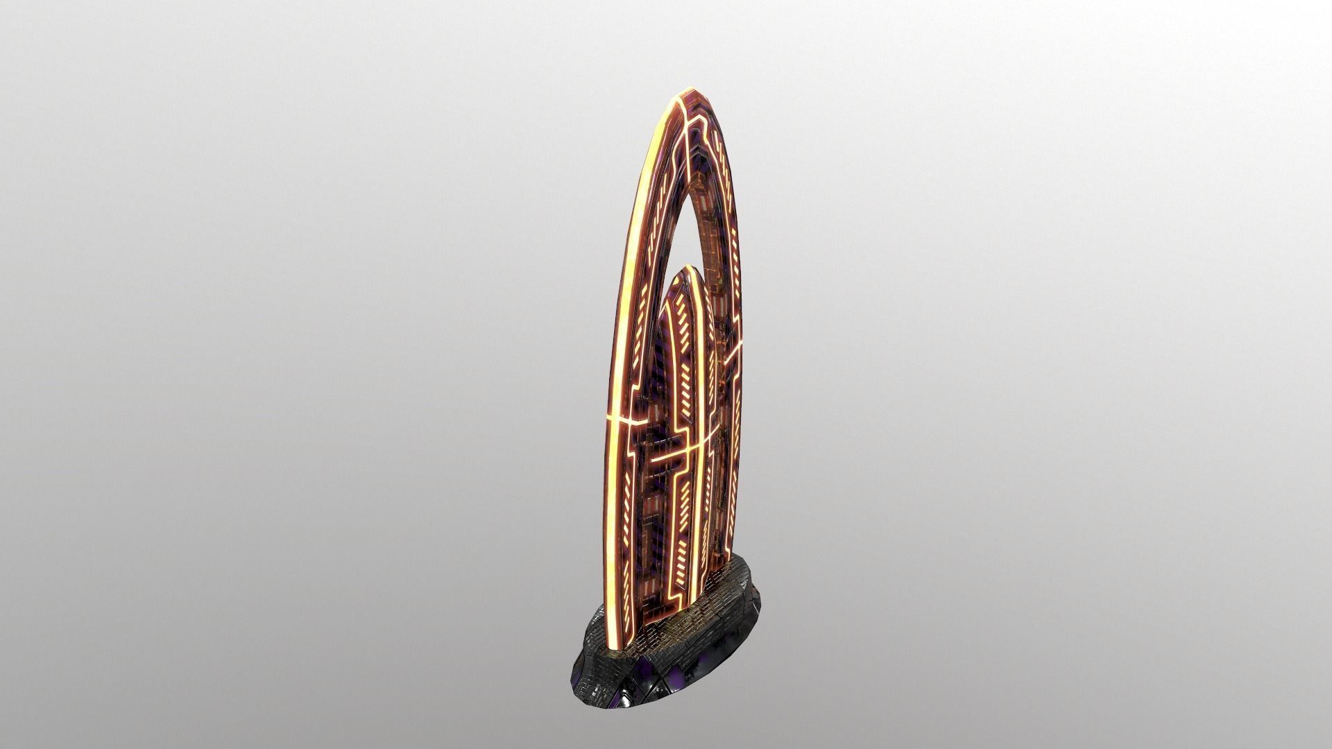 Cyberpunk City - Building 47 Low-poly 3D model_4