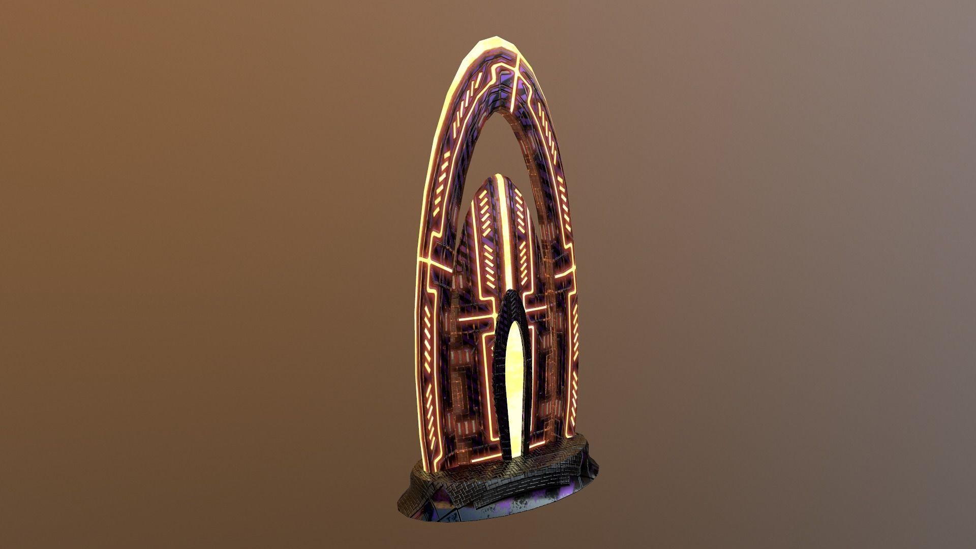 Cyberpunk City - Building 47 Low-poly 3D model_28