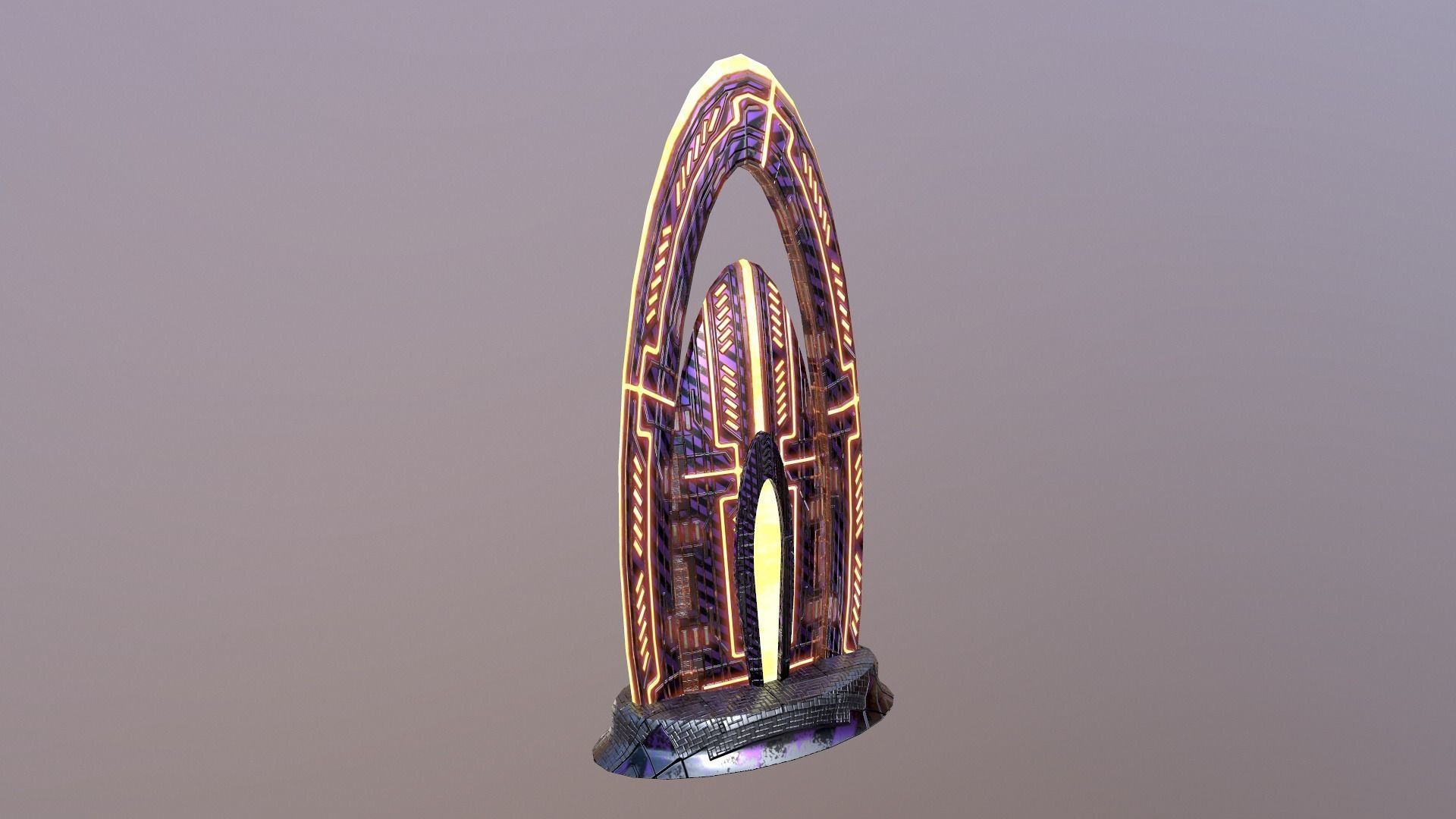 Cyberpunk City - Building 47 Low-poly 3D model_14