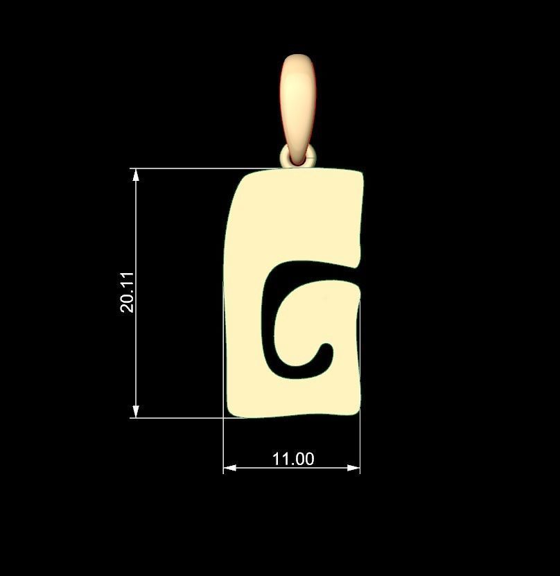 Initial Letters Pendant Gruvilicious G 3D print model_4