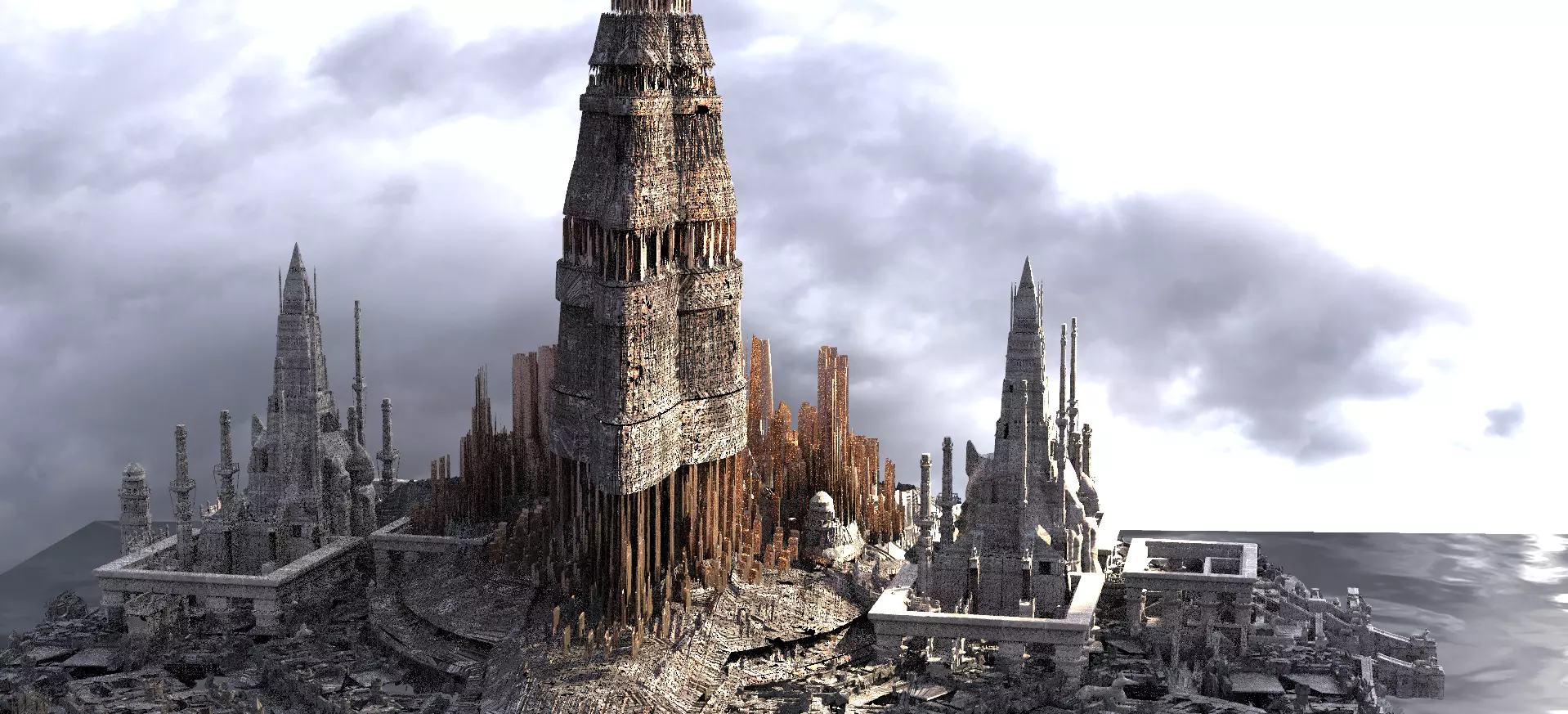 Empress palace Tower city 3D model_0