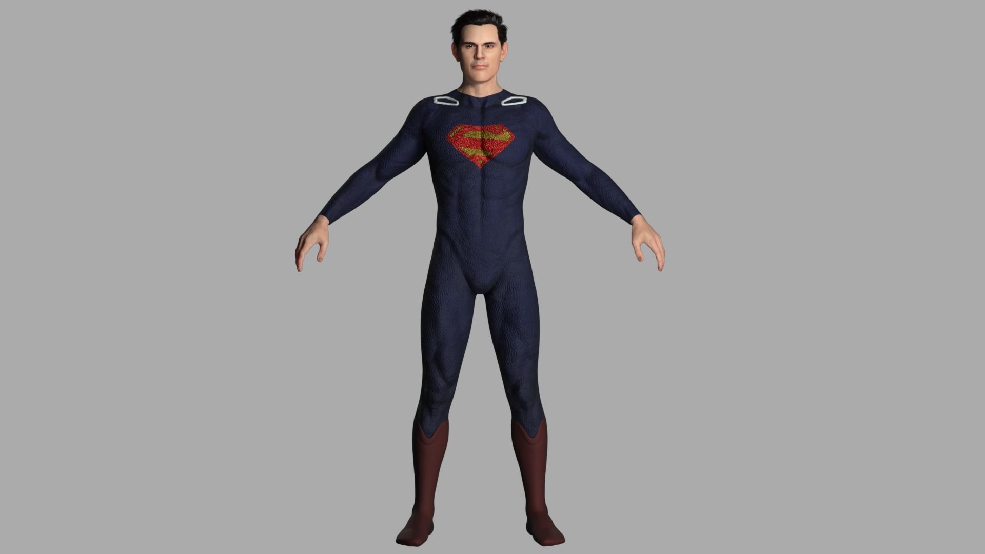 Superman Rigged Low-poly 3D model_2