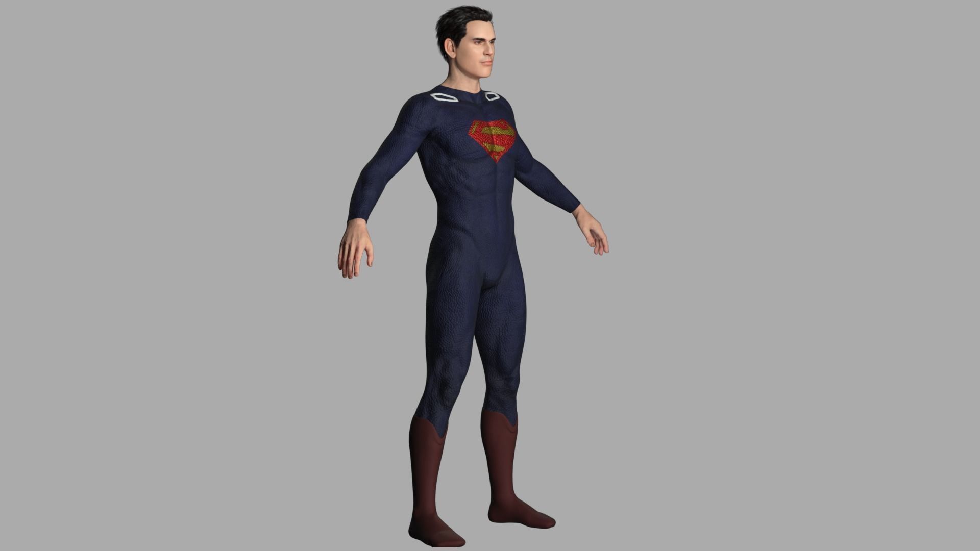 Superman Rigged Low-poly 3D model_4