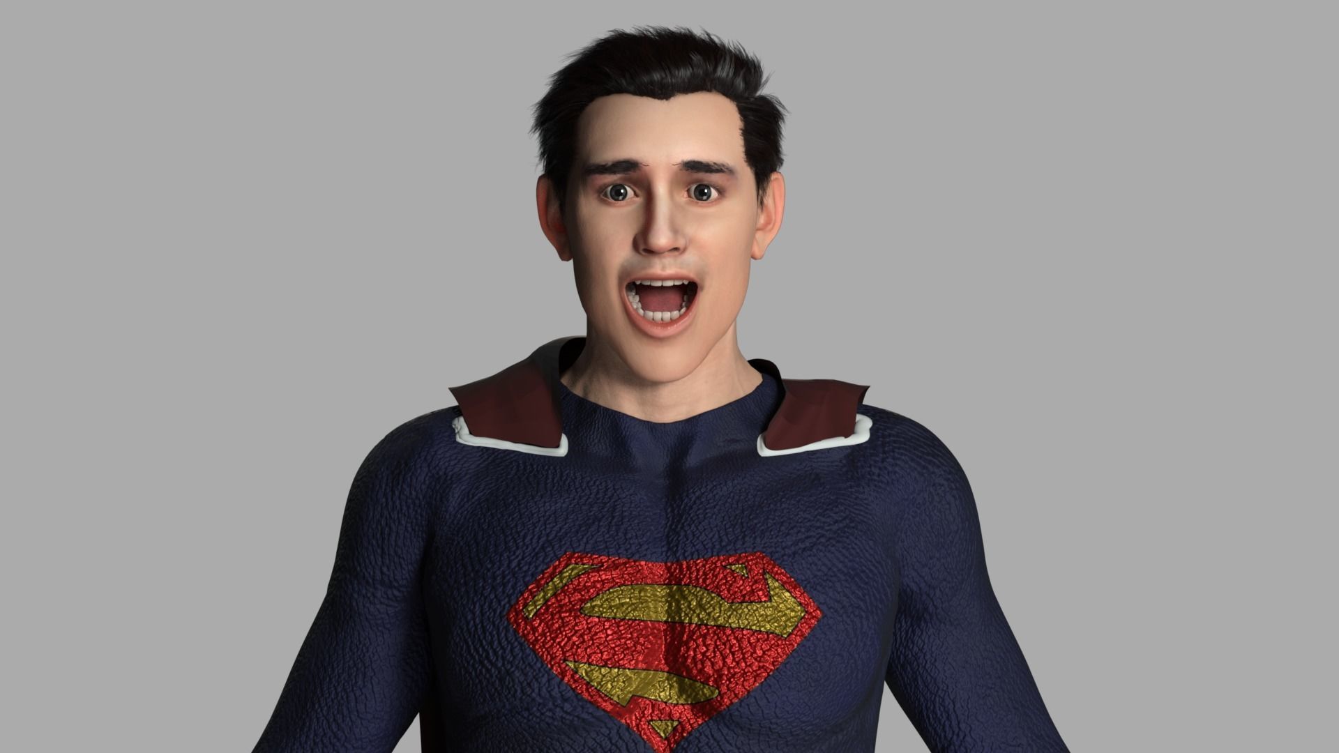 Superman Rigged Low-poly 3D model_3