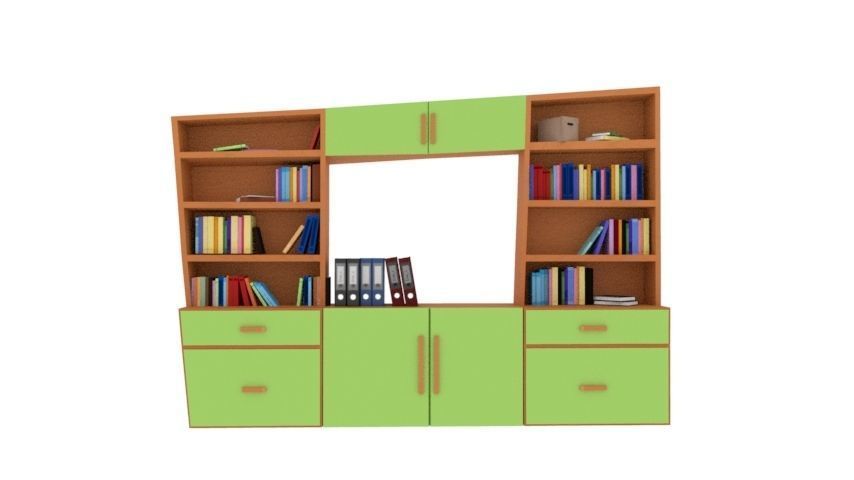 Stylized Bookshelf 3D model_1