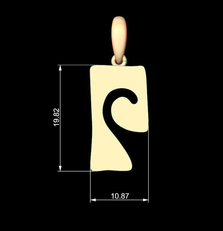 Initial Letters Pendant Gruvilicious P 3D print model_4