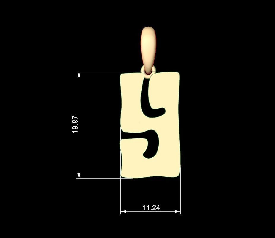 Initial Letters Pendant Gruvilicious Y 3D print model_4