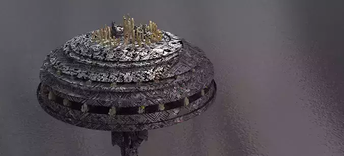 Sci fi city space station relay 3D model