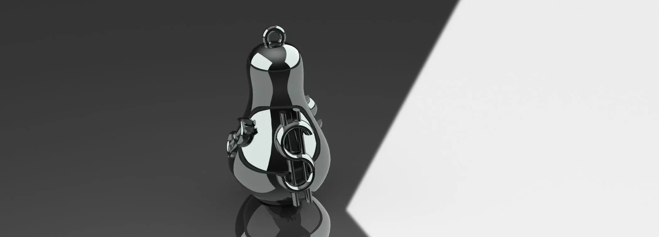 Cashbag Pendant Luxury Moneybag Necklace Gold Platinum Jewelry 3D print model