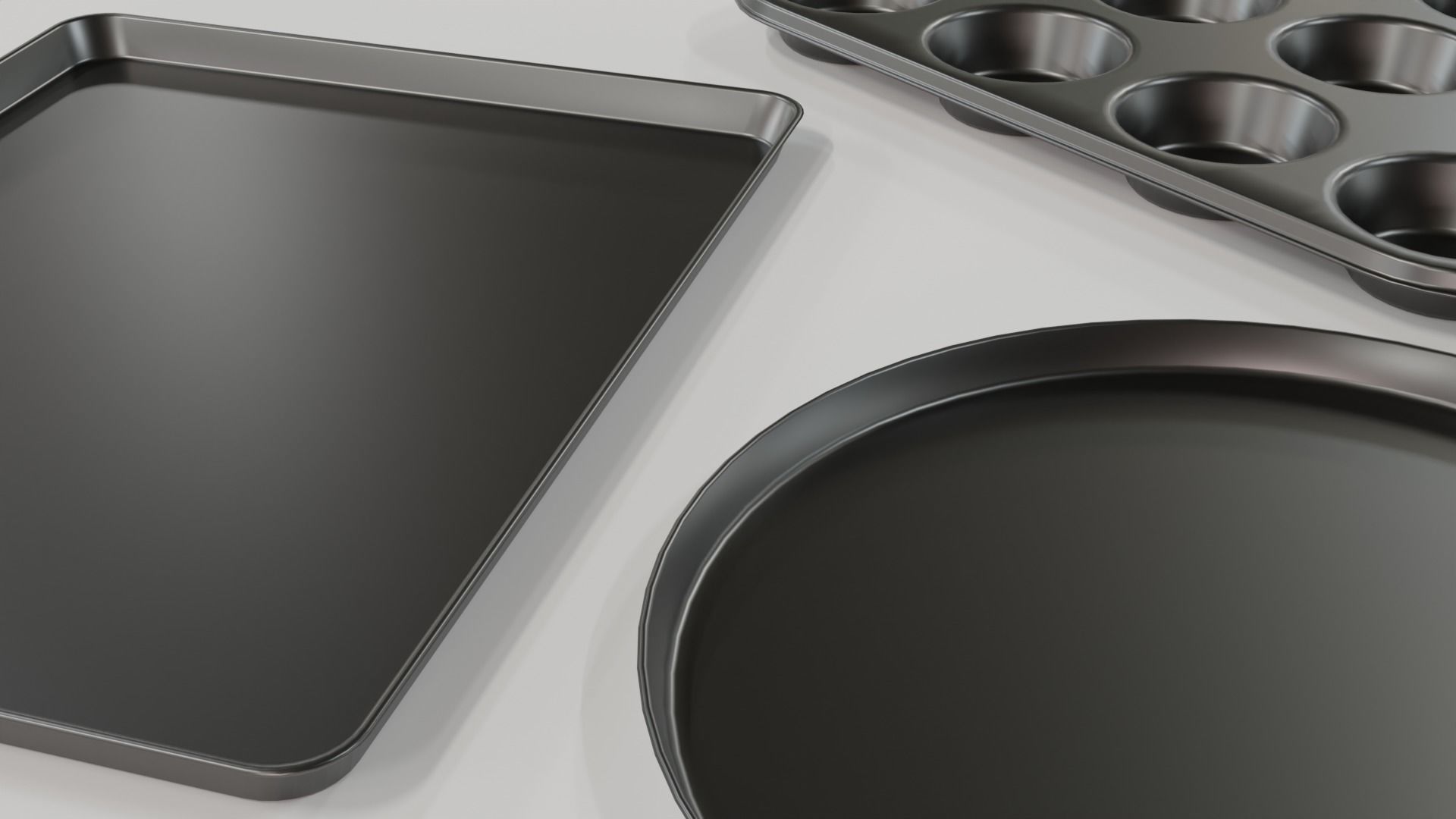 Baking Tray Set 3D model_4