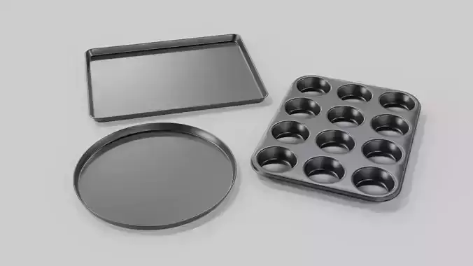 Baking Tray Set 3D model