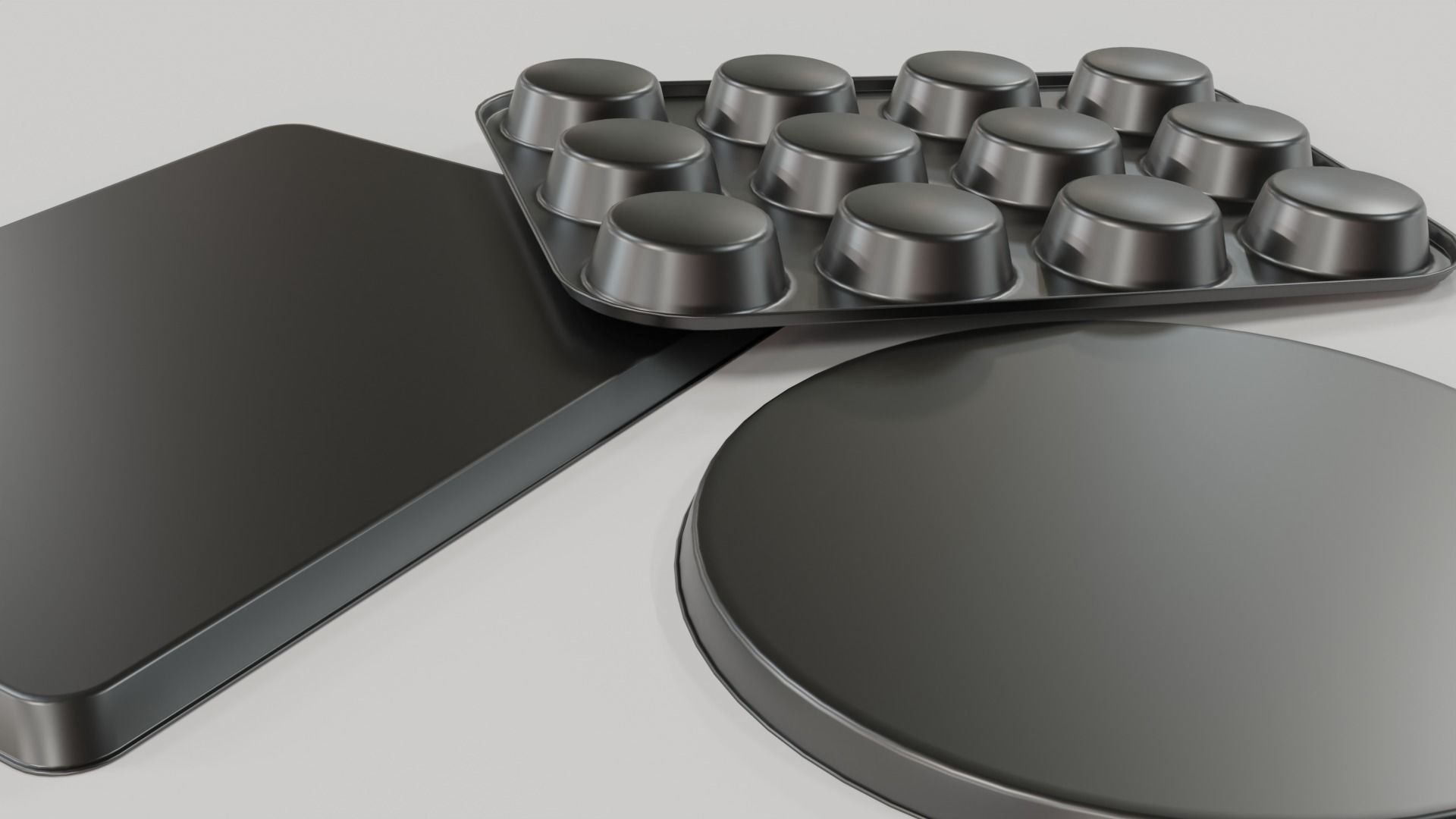 Baking Tray Set 3D model_5