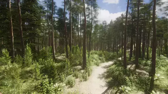 Nature Package - Coniferous Environment Unity Low-poly 3D model