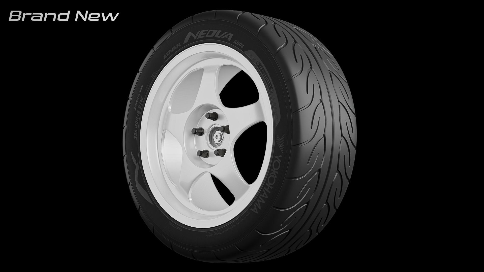 Yokohama Advan Neova AD08 Semi-Slick Tyre Free 3D model_11