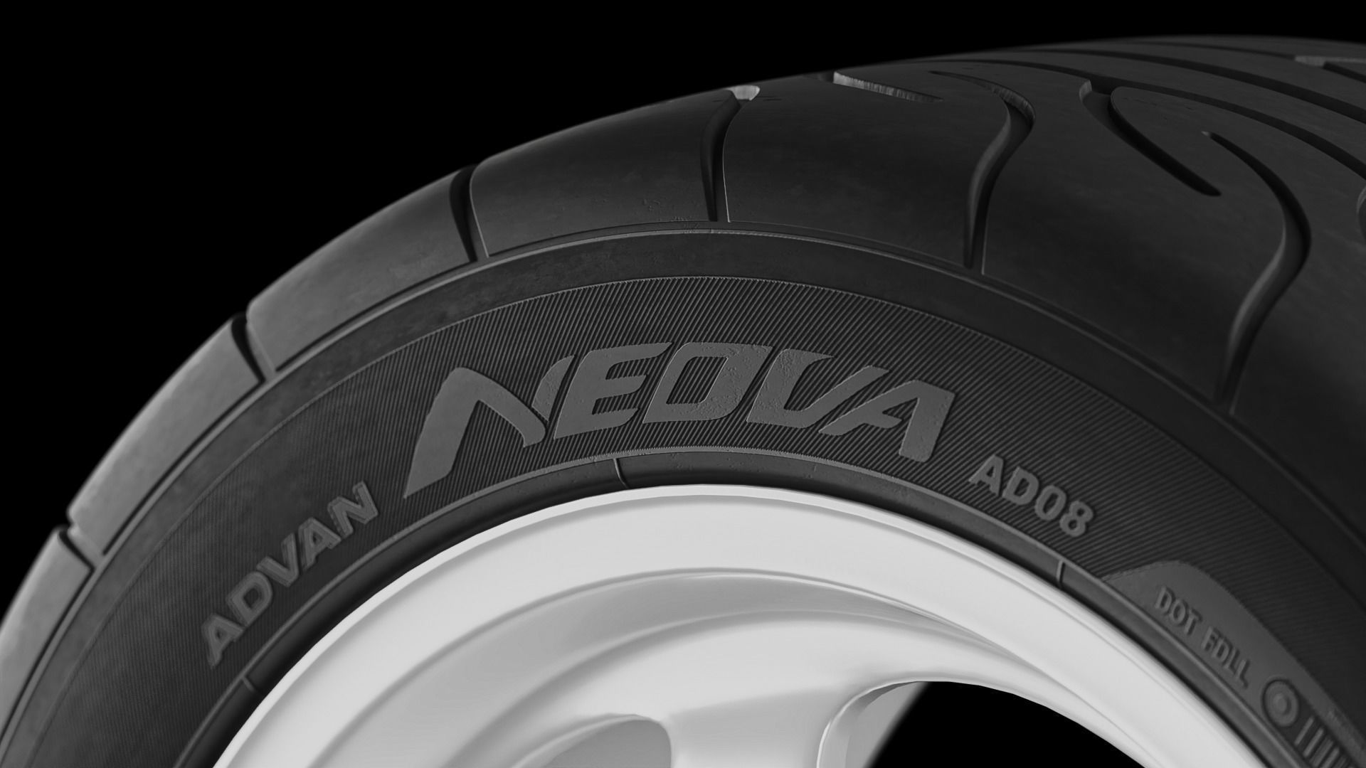 Yokohama Advan Neova AD08 Semi-Slick Tyre Free 3D model_4