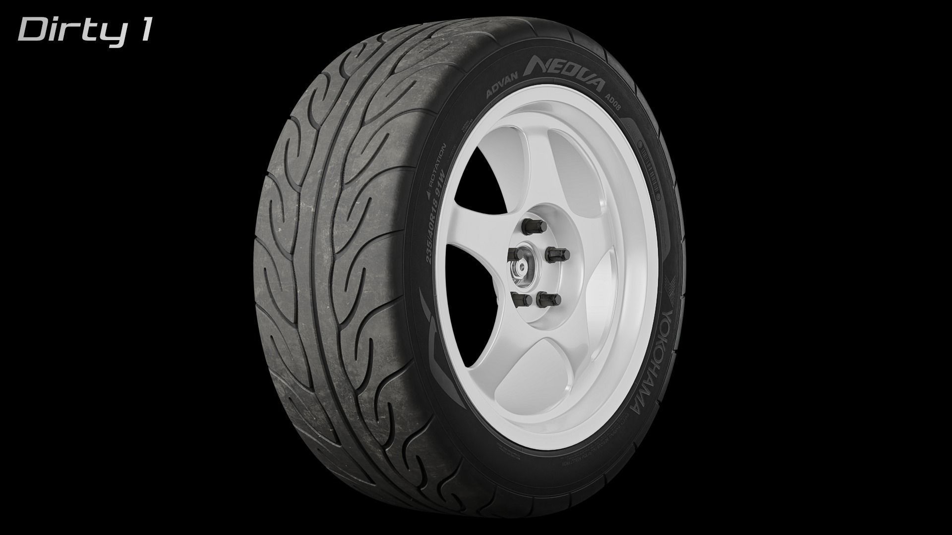 Yokohama Advan Neova AD08 Semi-Slick Tyre Free 3D model_14