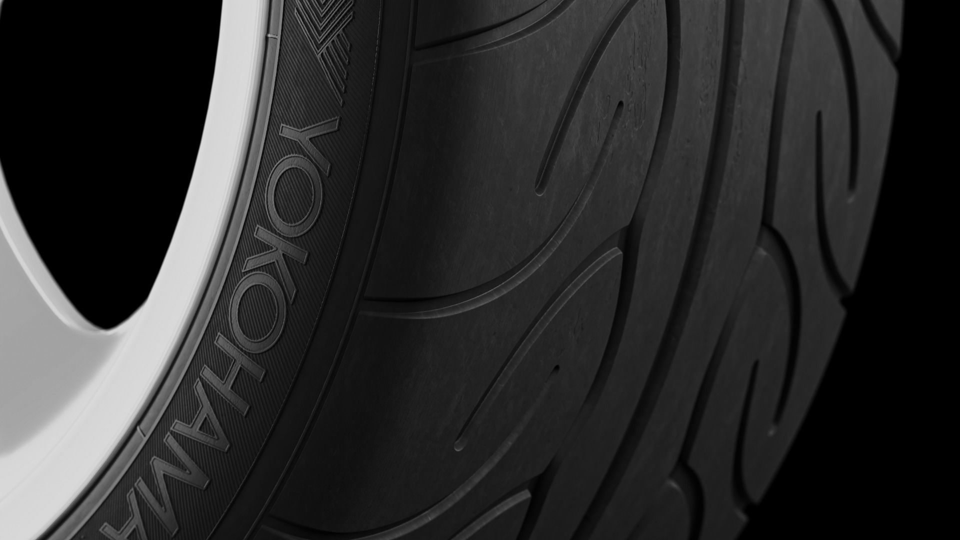 Yokohama Advan Neova AD08 Semi-Slick Tyre Free 3D model_5