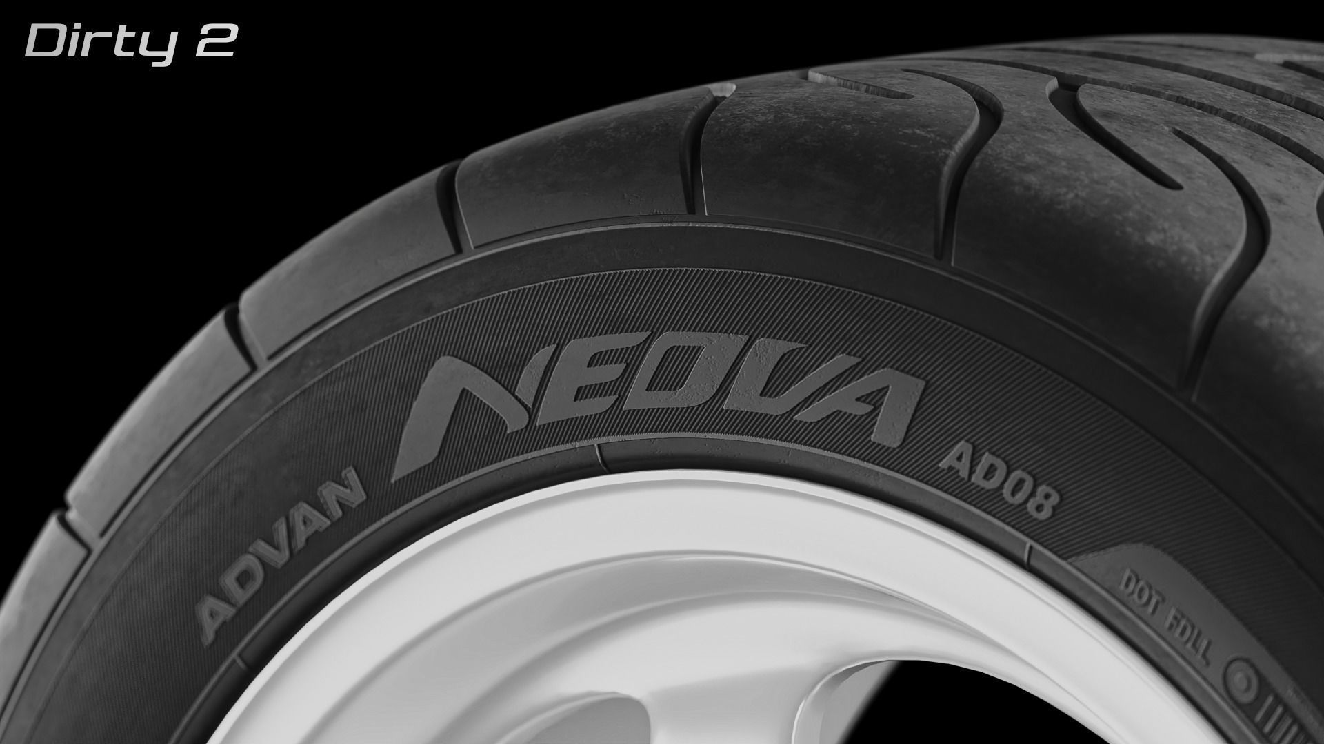 Yokohama Advan Neova AD08 Semi-Slick Tyre Free 3D model_21